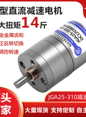新永泰JGA25-310微型齿轮直流减速电机低高速可调速6v12v小型马达