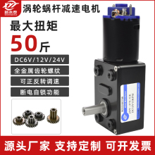 JGY-370黑皮大扭矩低速自锁马达 涡轮蜗杆微型直流减速电机12v24v