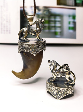 925银男士百搭银项链勾吊坠