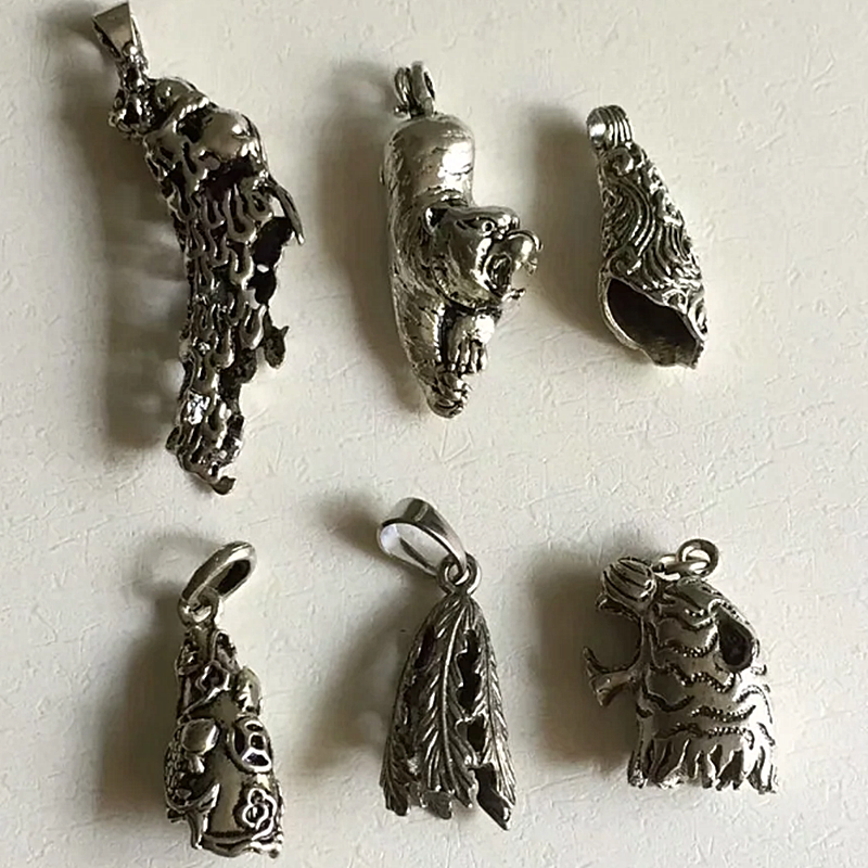 合金包狼牙吊坠套藏獒牙项链饰品包银狗牙镶藏银牙尖牙套配件