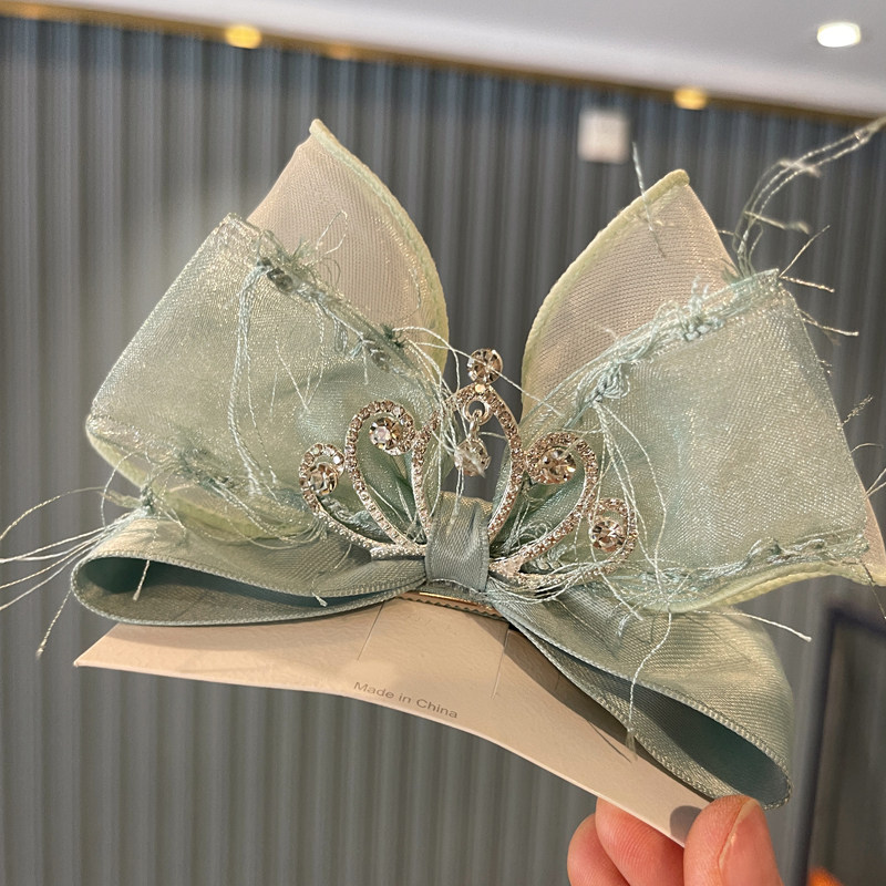 韩版立体大皇冠女童蝴蝶结发夹