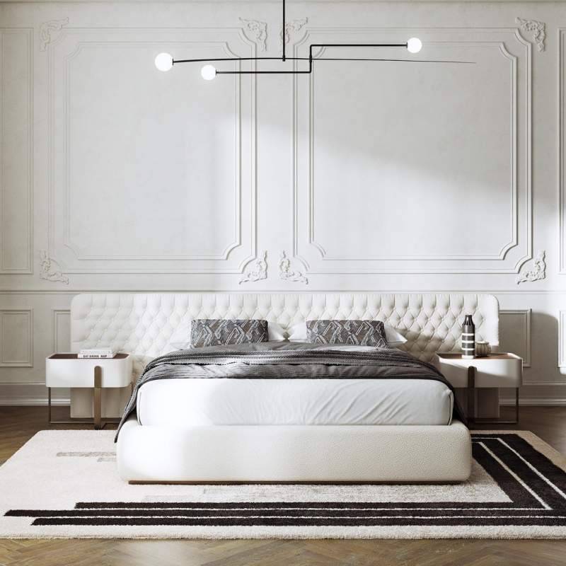 法式轻奢真皮设计师高端主卧软床