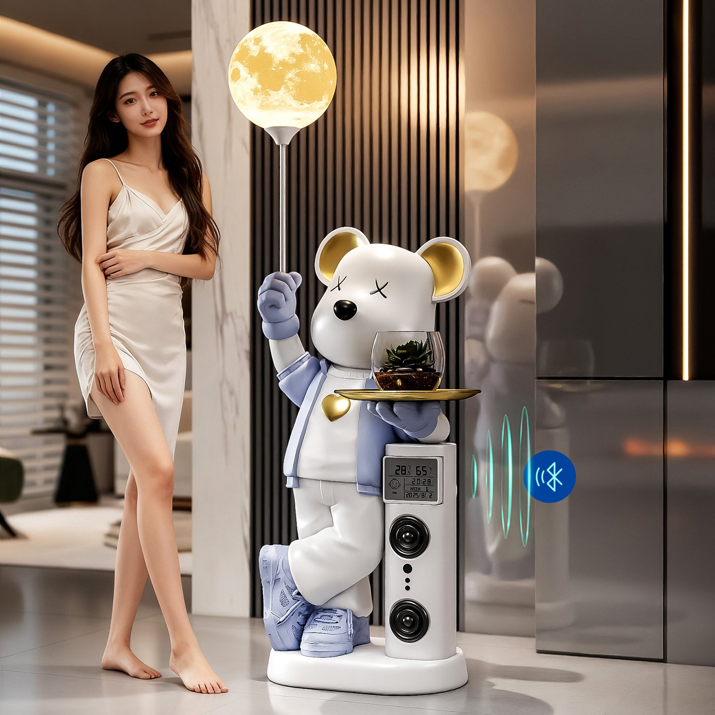 创意暴力熊落地灯音响组合客厅装饰品摆件多功能现代简约家用收纳