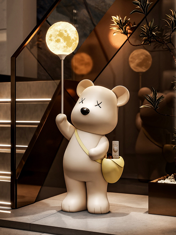 北极熊落地式装饰品客厅大型落地式娃娃储物隔断书房可及豪华高端