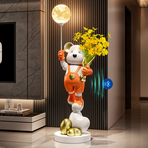 原创设计暴力熊大型落地花瓶摆件