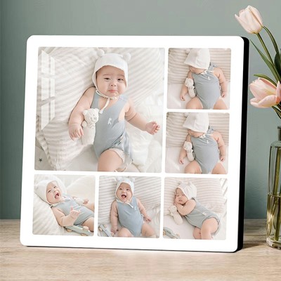 多宫格儿童高清水晶相框摆台制作