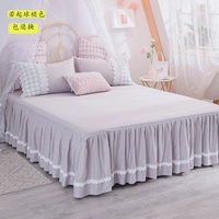 Mùa hè rắn màu váy đơn mảnh cotton bông công chúa đơn giản bìa giường váy ren ba mảnh trượt - Váy Petti ga giường viền họa tiết