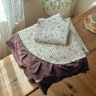 法式复古风棉麻床上四件套韩式花边款全棉纯棉加厚防滑床单床罩