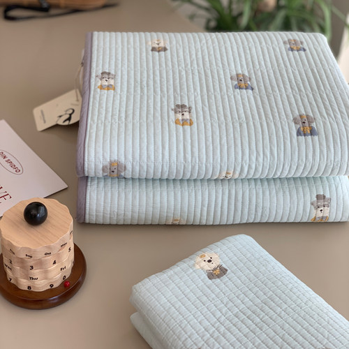 韩式小清新双面全棉床盖博主风纯棉加厚防滑床单床罩榻榻米被单