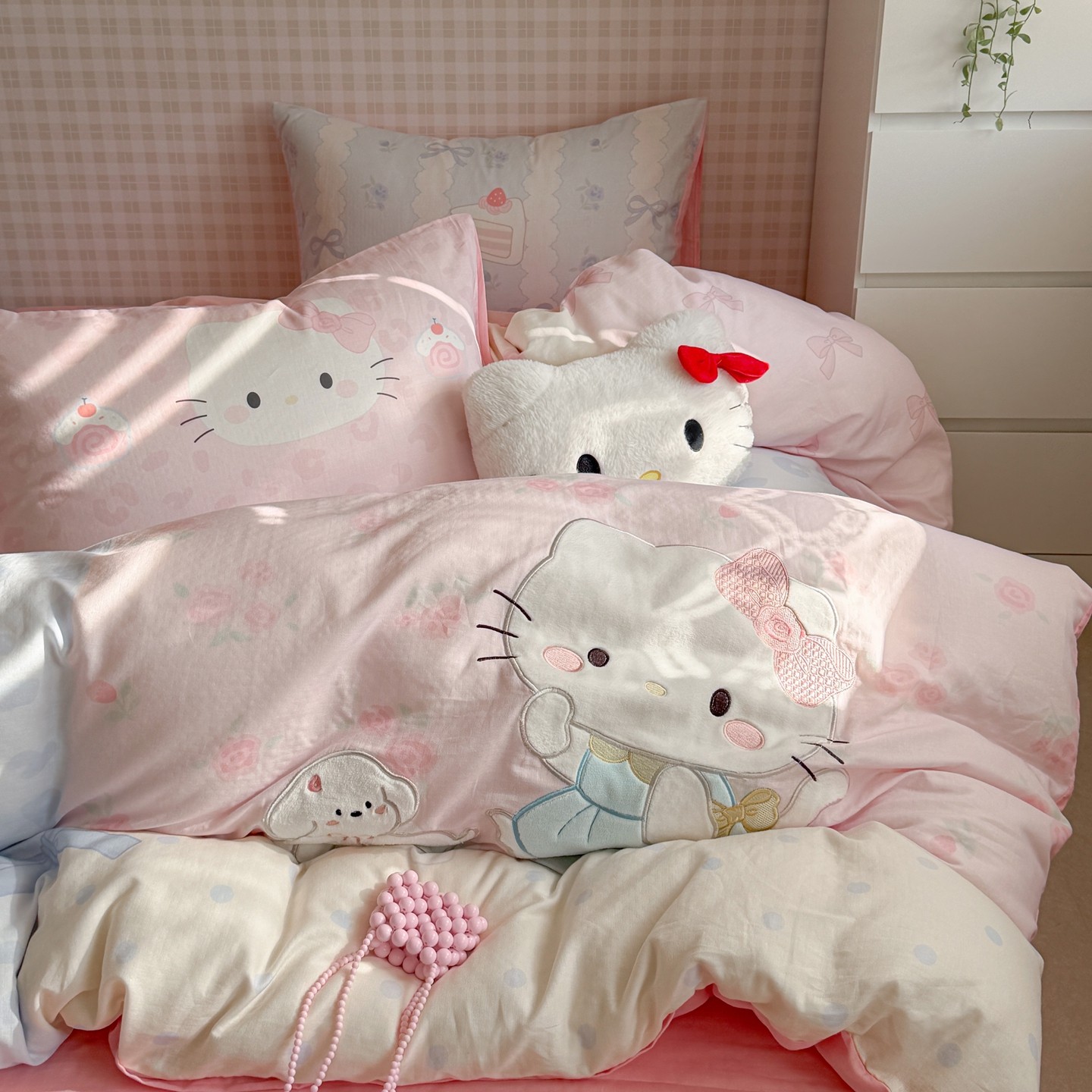 软唧唧卡通可爱全棉双层纱床上四件套少女心纯棉床单被套儿童床品,床上用品,床品套件/四件套/多件套,淘宝优惠券,粉丝福利购,淘宝优惠卷