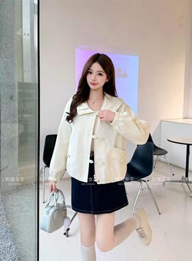 2026春季新款韩版宽松休闲连帽百搭风衣女设计感小众短款外套潮