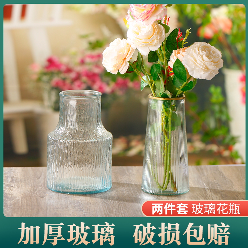 【两件套】花瓶ins风玻璃插花瓶