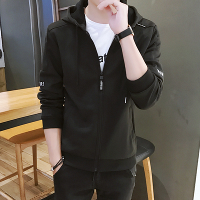 连帽卫衣男春秋季2024新款潮牌潮流韩版拉链开衫休闲夹克男士外套