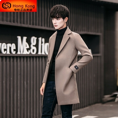 男士羊绒大衣秋冬季2025新款潮流加棉加厚中长款高端羊毛呢子外套
