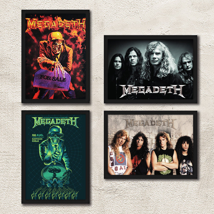 megadeth乐队海报 麦格戴斯有框装饰画 酒吧音乐琴行家居艺术照片