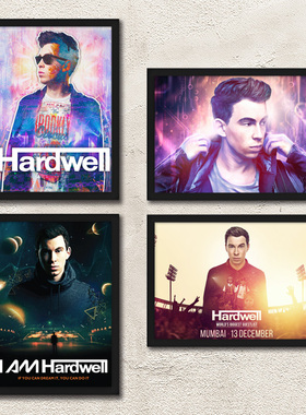 hardwell有框高清海报 哈德维尔装饰画 DJ音乐艺术家居墙壁挂画