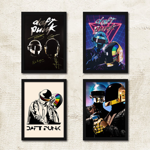 DaftPunk蠢朋克带框海报装饰画