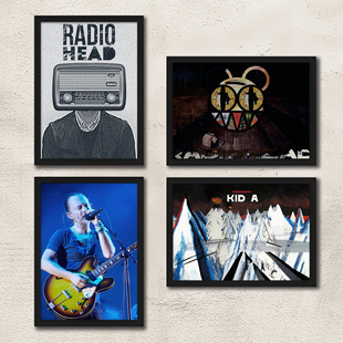 Radiohead海报装饰画 电台司令乐队主唱有相框照片墙 家居艺术墙