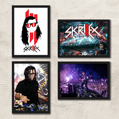 Skrillex海报装饰画 百大DJ史奇雷克斯电音周边 大神酒吧宿舍挂画