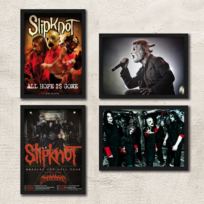 slipknot乐队海报 活结摇滚歌手实木相框装饰画 音乐琴行照片墙