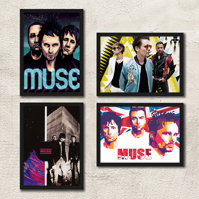 muse乐队装饰画 摇滚海报带框艺术墙画 酒吧琴行家居装修照片墙