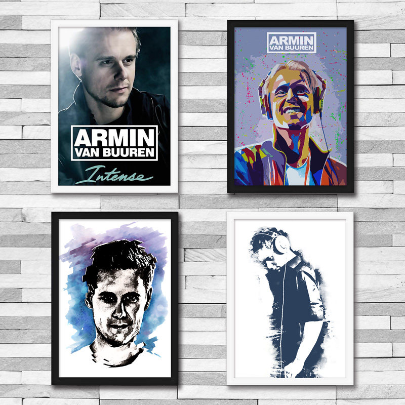 armin van buuren 海报挂画 百大电音dj 阿明明哥带框装饰画