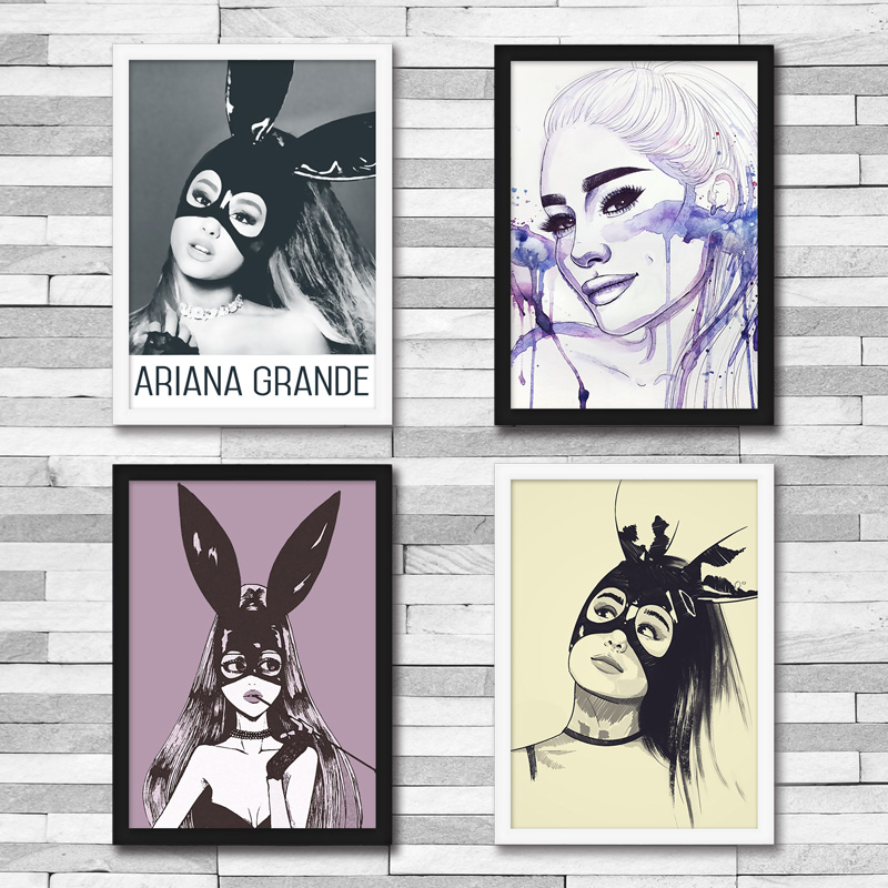 a妹小牛牛高清海报 ariana grande 带框装饰画 酒吧家居艺术墙画