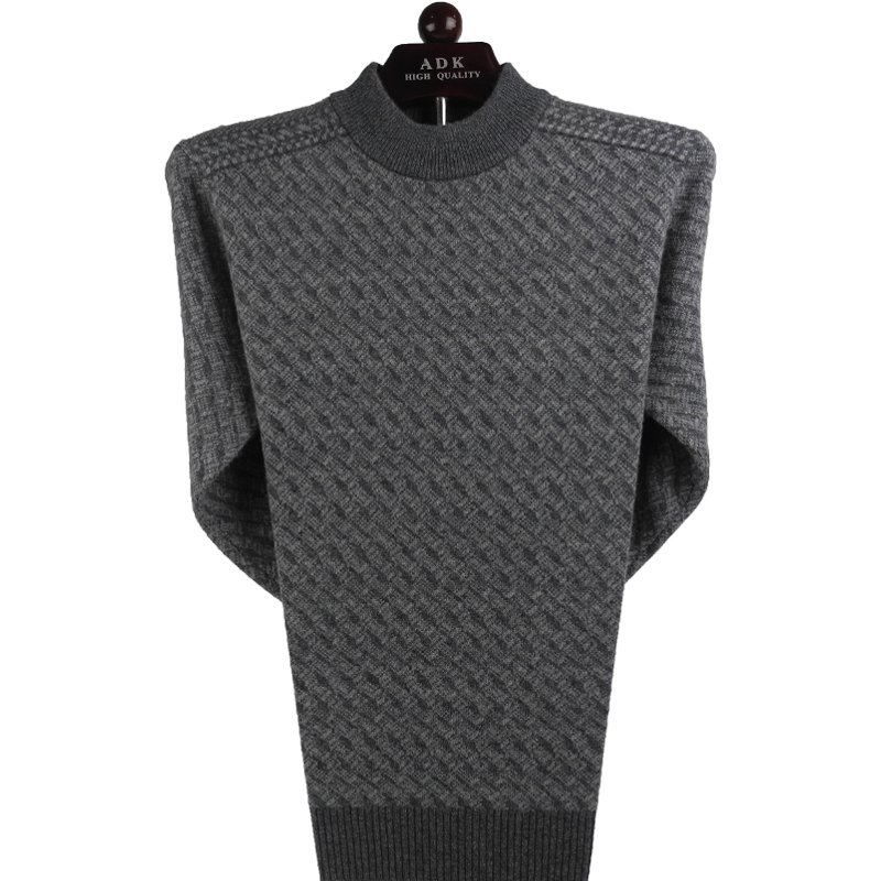 男士半高领羊毛衫中年加厚爸爸装