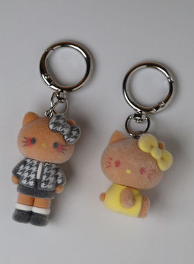 PCity77新品可爱卡通HelloKitty植绒kt猫手机钥匙扣包包挂件