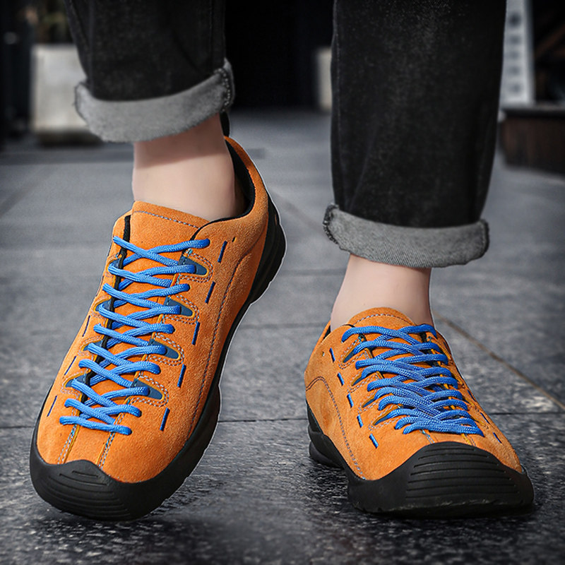 真皮户外复古德训鞋男女潮牌小众休闲运动徒步登山鞋情侣46大码鞋,流行男鞋,时尚休闲鞋,淘宝优惠券,粉丝福利购,淘宝优惠卷