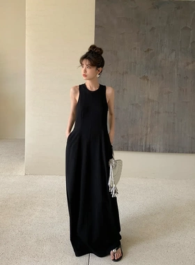 网红同款韩版休闲无袖连衣裙女2026年夏季时尚气质职业长裙81265