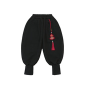 束脚保暖裤 儿童裤 子 2026新年国风裤 百搭汉服裤 子男童冬装 加绒长裤