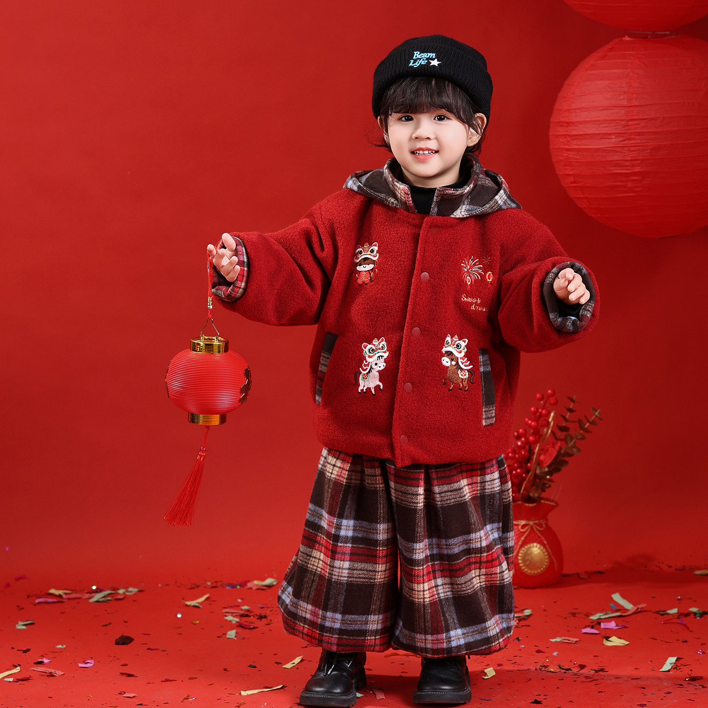 男童夹棉年服套装2026新款男女孩冬装喜庆拜年服儿童连帽,童装/婴儿装/亲子装,唐装,淘宝优惠券,粉丝福利购,淘宝优惠卷