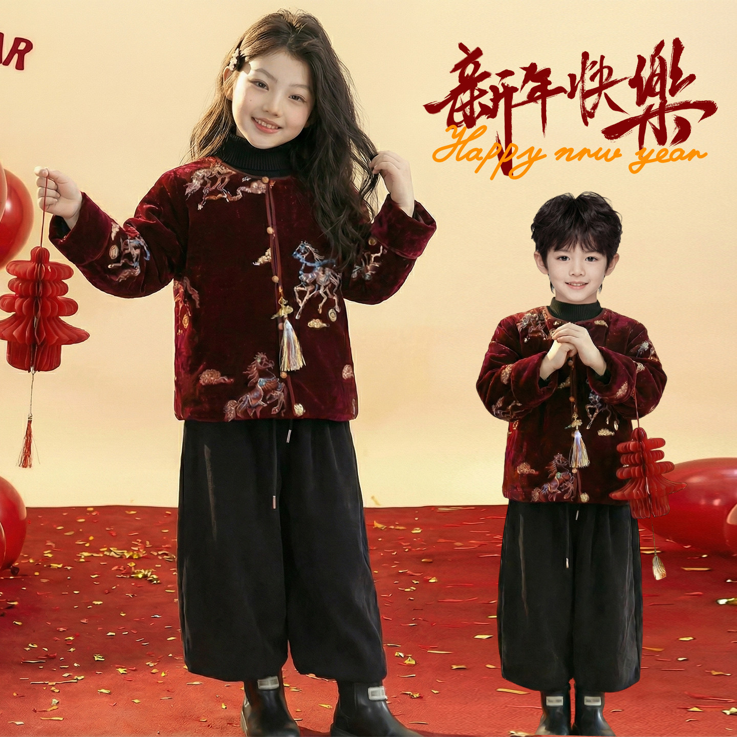 326新年衣服古风汉服唐装背心外套儿童中式拜年服喜庆刺绣红马甲,童装/婴儿装/亲子装,唐装,淘宝优惠券,粉丝福利购,淘宝优惠卷