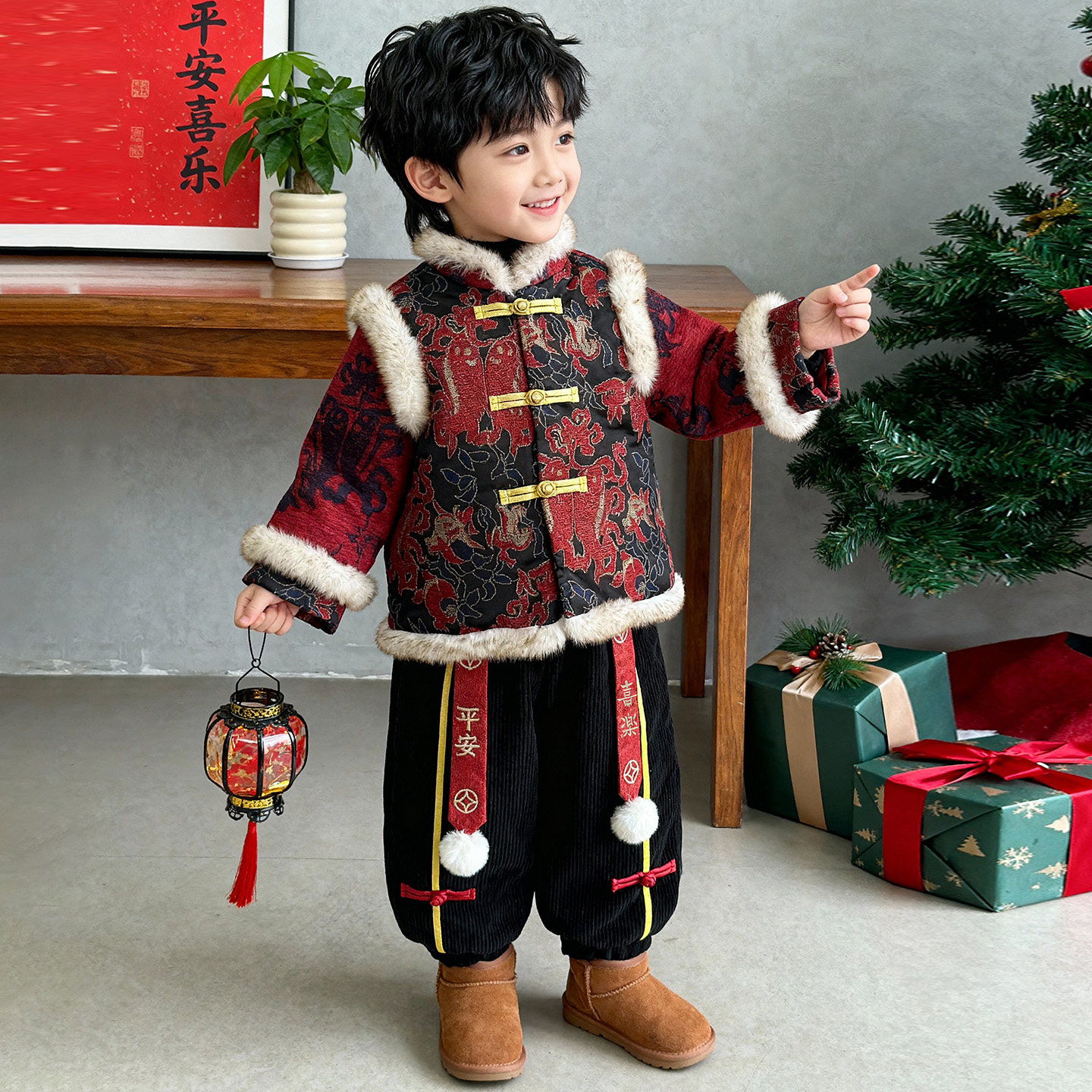 153男童拜年服26冬加绒加厚儿童国风过年服唐装过年喜庆新年套装,童装/婴儿装/亲子装,唐装,淘宝优惠券,粉丝福利购,淘宝优惠卷