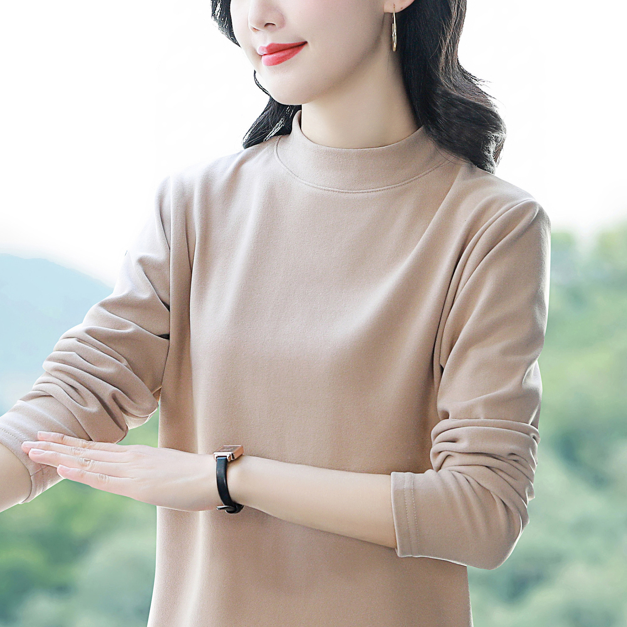 保暖女士中老年妈妈内搭加厚德绒