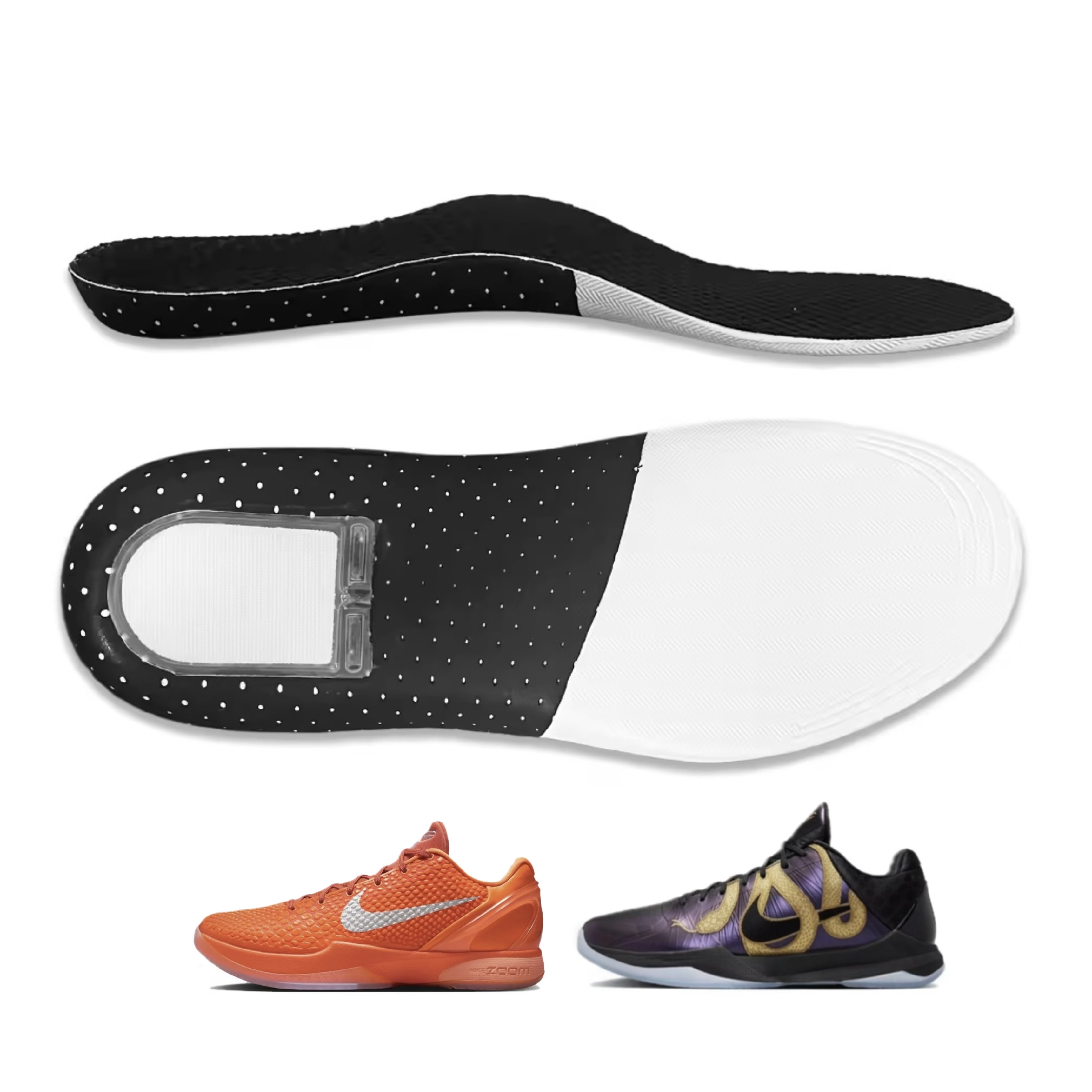 US8ACC适配Kobe5科比6欧文5678解决前高后低足弓支撑后掌Zoom鞋垫