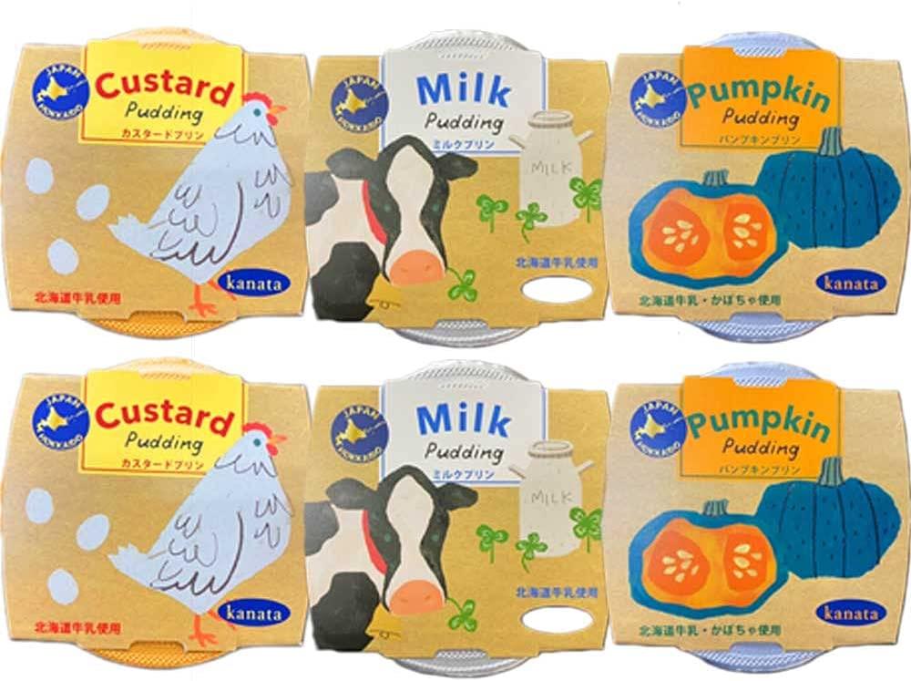 5月现货日本北海道kanata田中牛奶布丁卡仕达布丁南瓜布丁105g