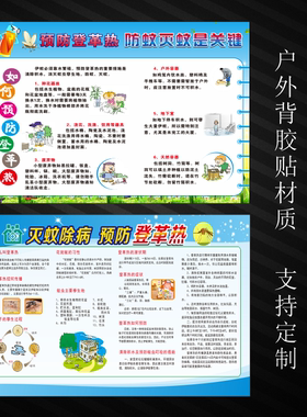 预防登革热健康教育宣传海报标识公共场所学校幼儿园温馨提示贴纸
