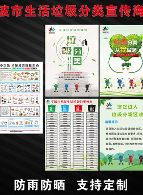 宁波市生活垃圾分类投放指南标识垃圾分类列表口诀书宣传海报贴纸