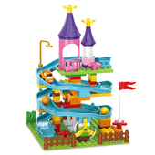 积木兼容某高GO大颗粒益智拼装 轨道车管滑道滚珠球女公主城堡礼物