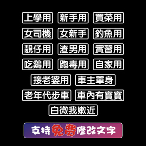 白微我嫩近汽车贴纸女司机买菜用接老婆用电动摩托老年代步车装饰