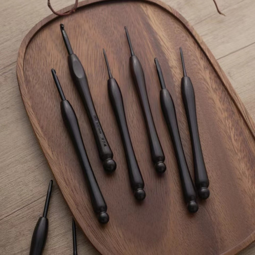 直播间专享秒杀 黑檀木钩针 耐腐蚀抗菌 diy手工编织工具