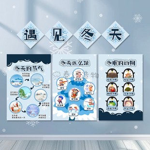 冬天主题墙环创幼儿园小学班级装 饰黑板报布置材料走廊文化墙贴
