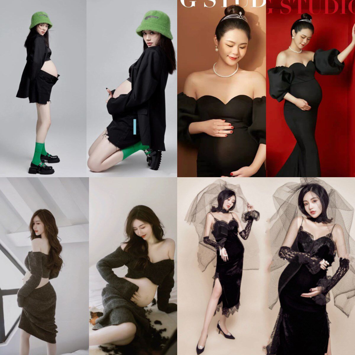 影楼孕妇摄影服装新款黑色