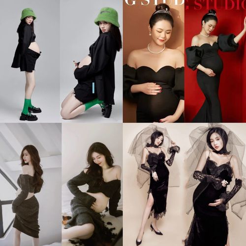 影楼孕妇摄影服装新款黑色