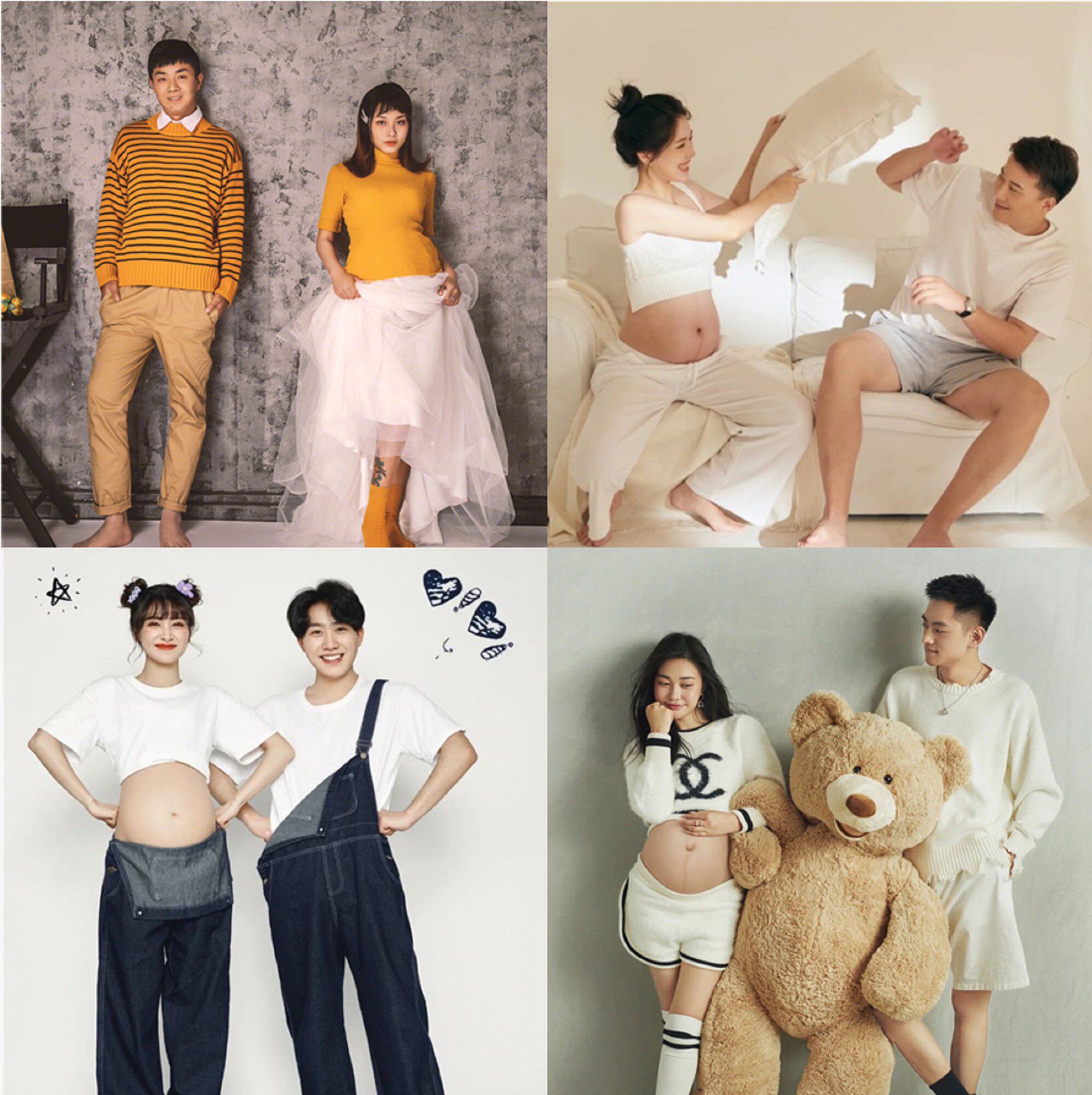 影楼新款孕妇照服装小清新孕妇装照情侣夫妻二人艺术写真摄影衣服