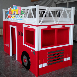 创艺城堡定制卡通汽车床简约消防车床男孩儿童床女孩高低床子母床