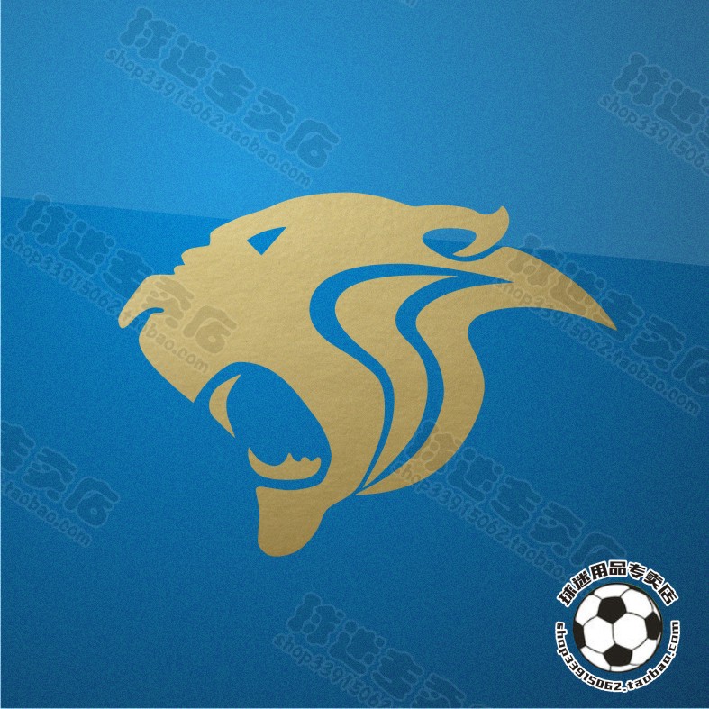 汽车装饰贴膜贴纸 反光球队车贴 上海申花豹子头 随意贴 单张