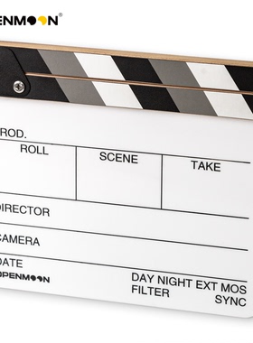 OPENMOON美国好莱坞标准胡桃木黑白灰场记板大号 电影拍板 斜纹款